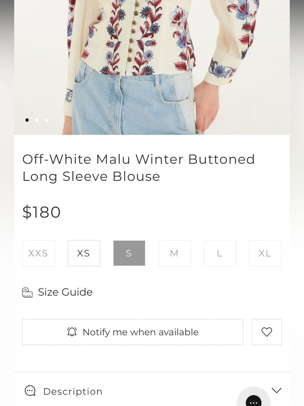 Floral V-Neck Button-Front Blouse - Cream with Blue & Red Bloom